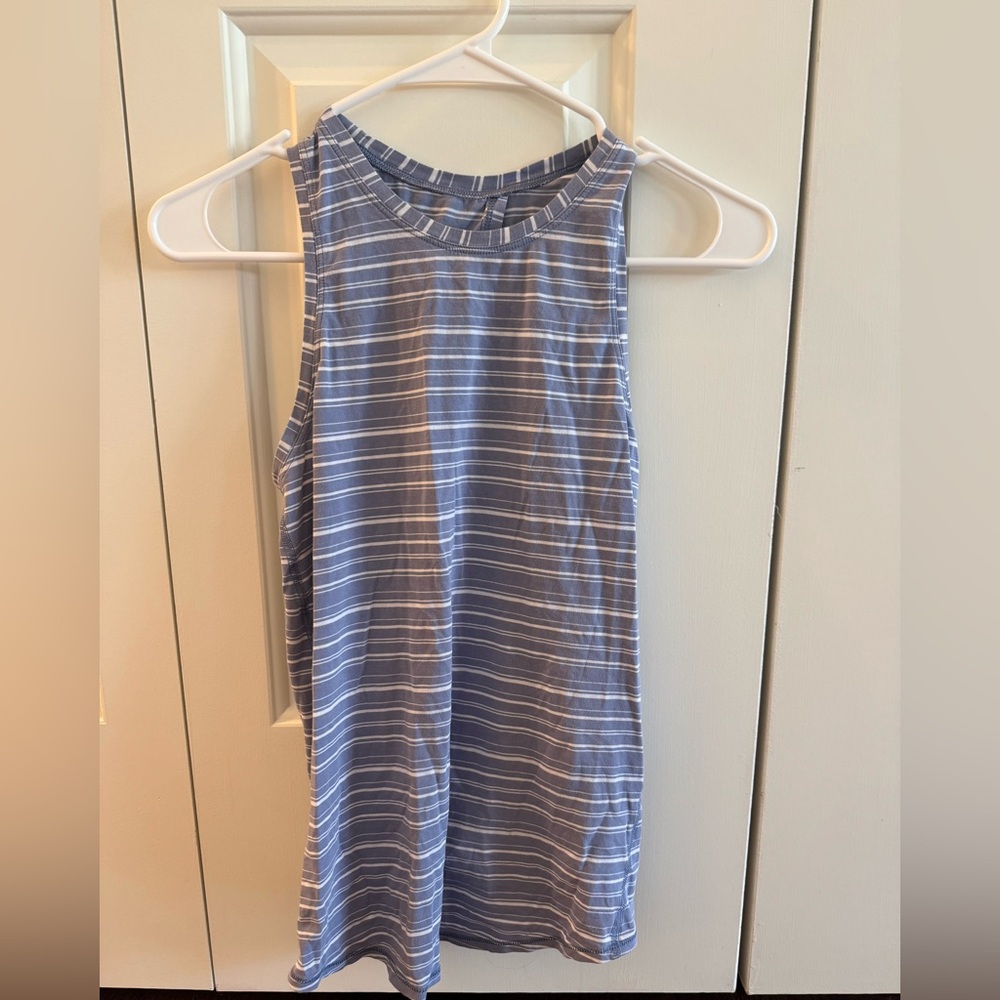 Lululemon Blue Striped Tank - Open Back
